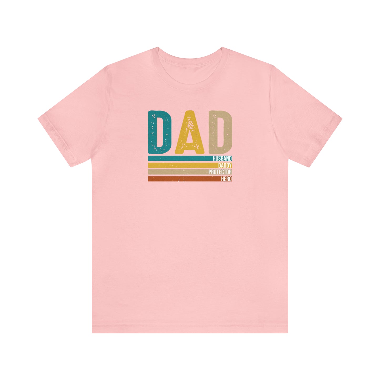 Dad, Husband, Daddy, Protector, Hero Print Jersey Short Sleeve Tee