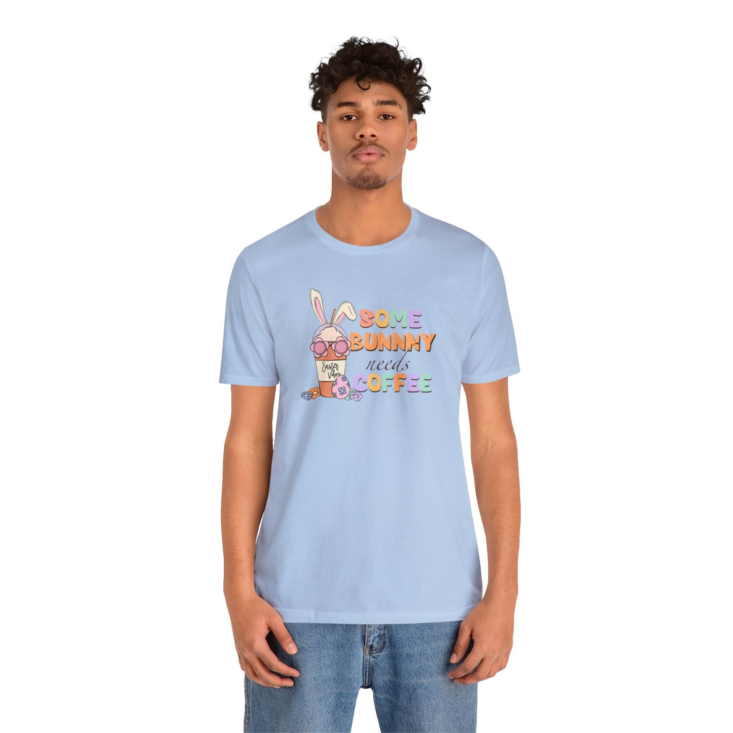 Some Bunny Needs Coffee Print Jersey Short Sleeve Tee