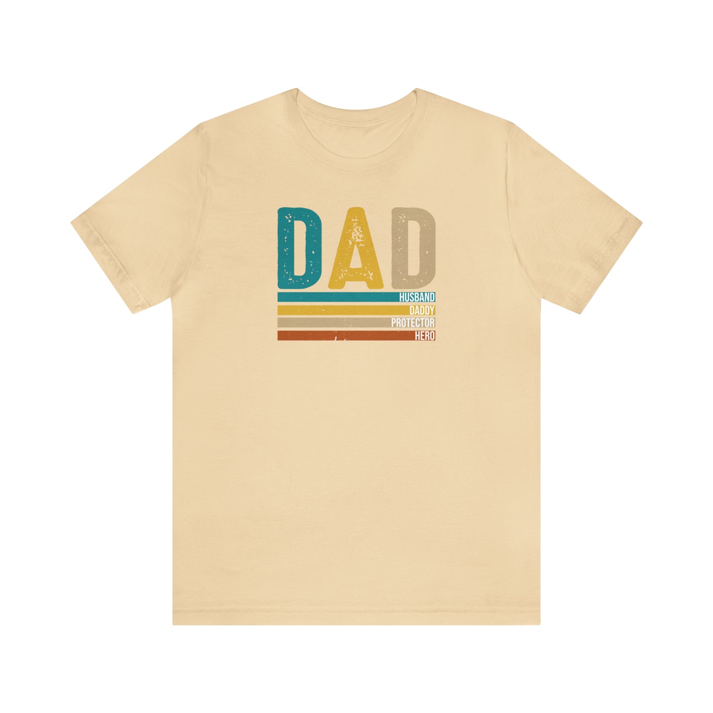Dad, Husband, Daddy, Protector, Hero Print Jersey Short Sleeve Tee