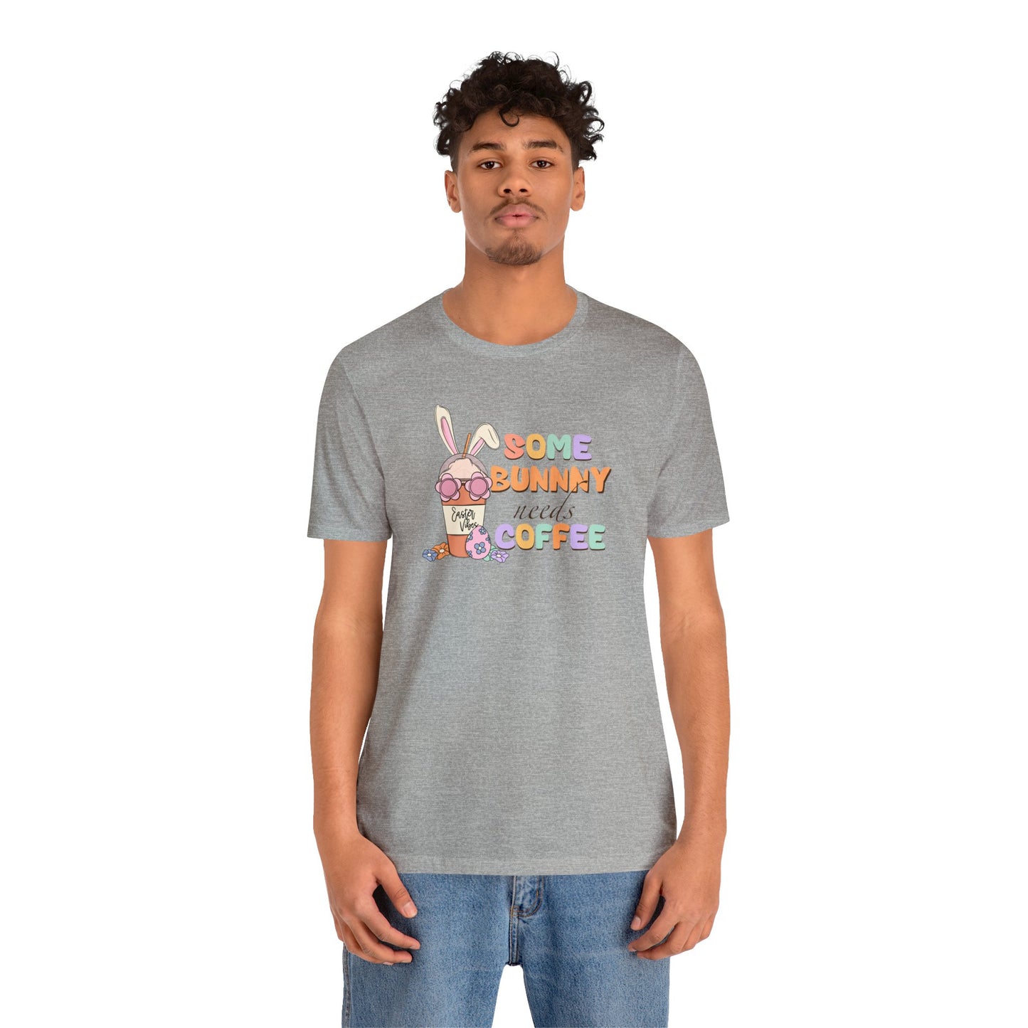 Some Bunny Needs Coffee Print Jersey Short Sleeve Tee