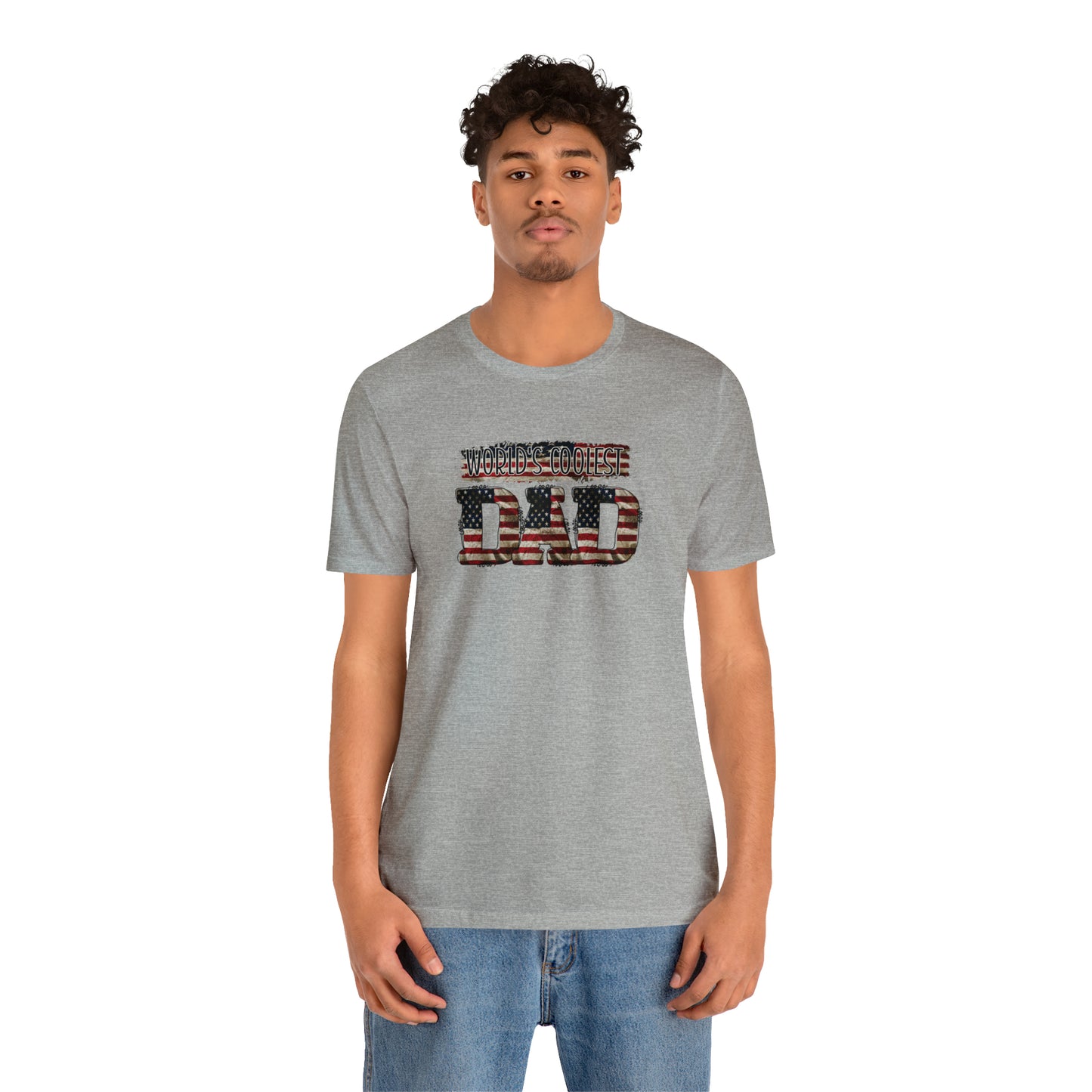Worlds Coolest Dad Print Jersey Short Sleeve Tee