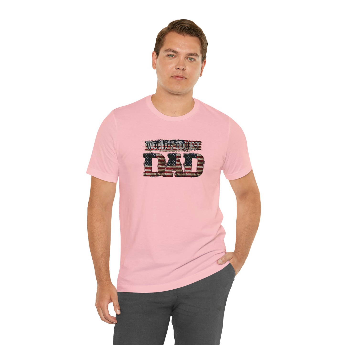Worlds Coolest Dad Print Jersey Short Sleeve Tee