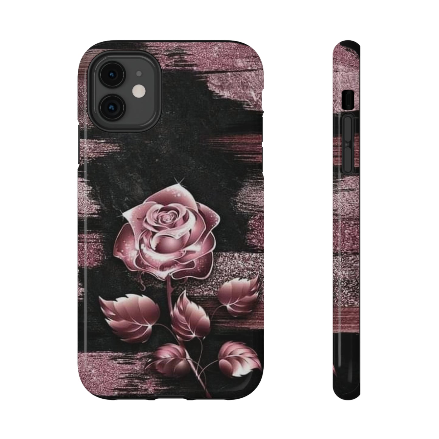 Pink Rose Print Impact-Resistant Cases