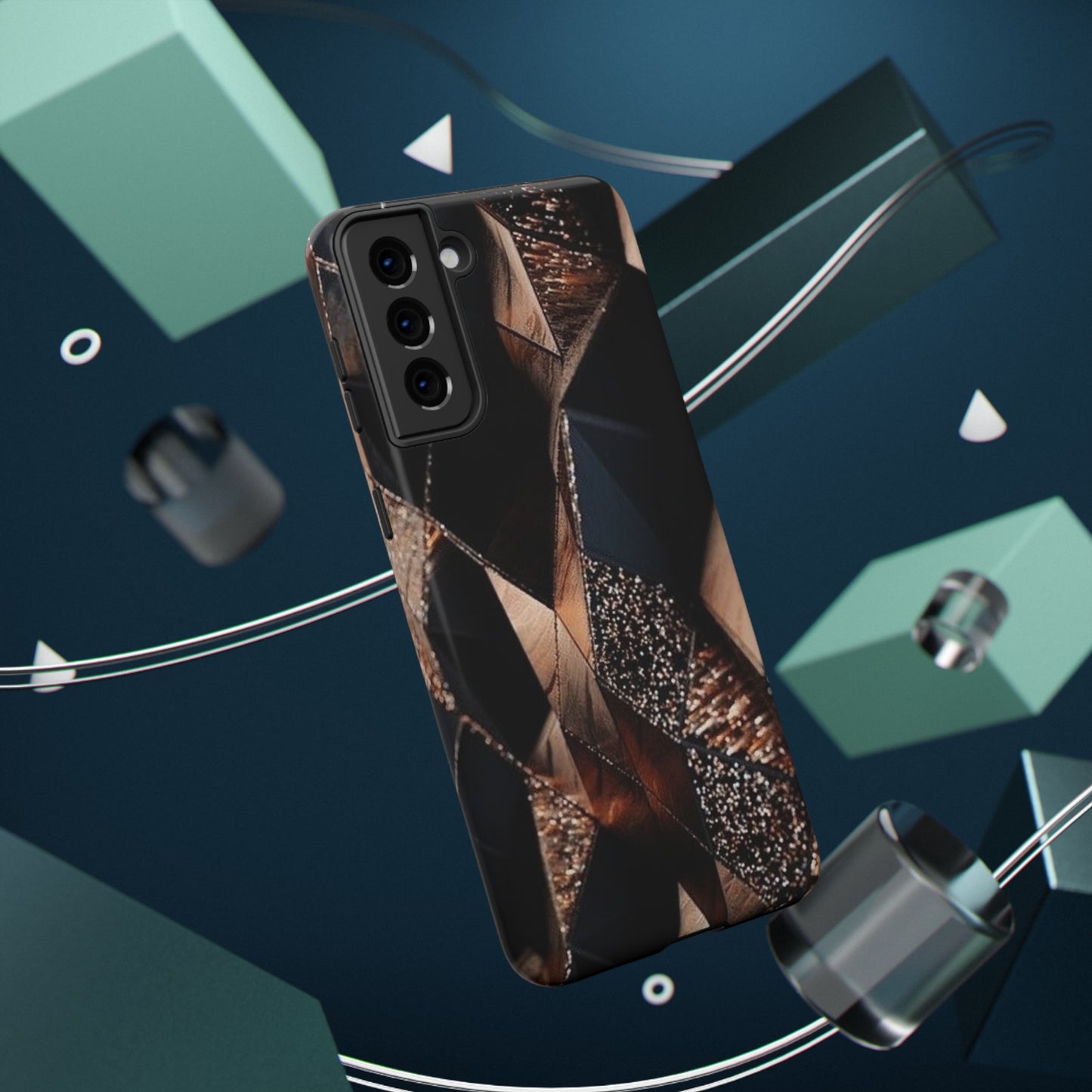 Black/Gold Print Impact-Resistant Cases