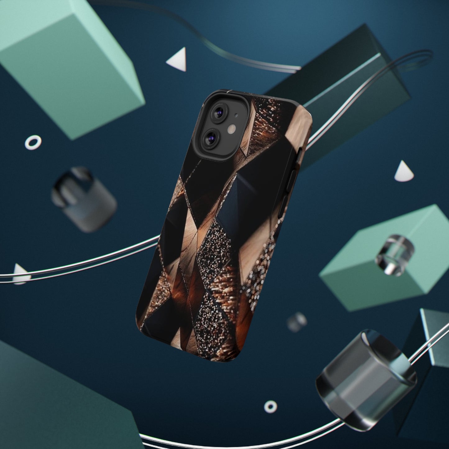 Black/Gold Print Impact-Resistant Cases