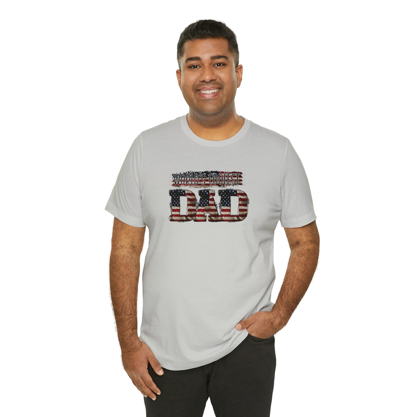 Worlds Coolest Dad Print Jersey Short Sleeve Tee