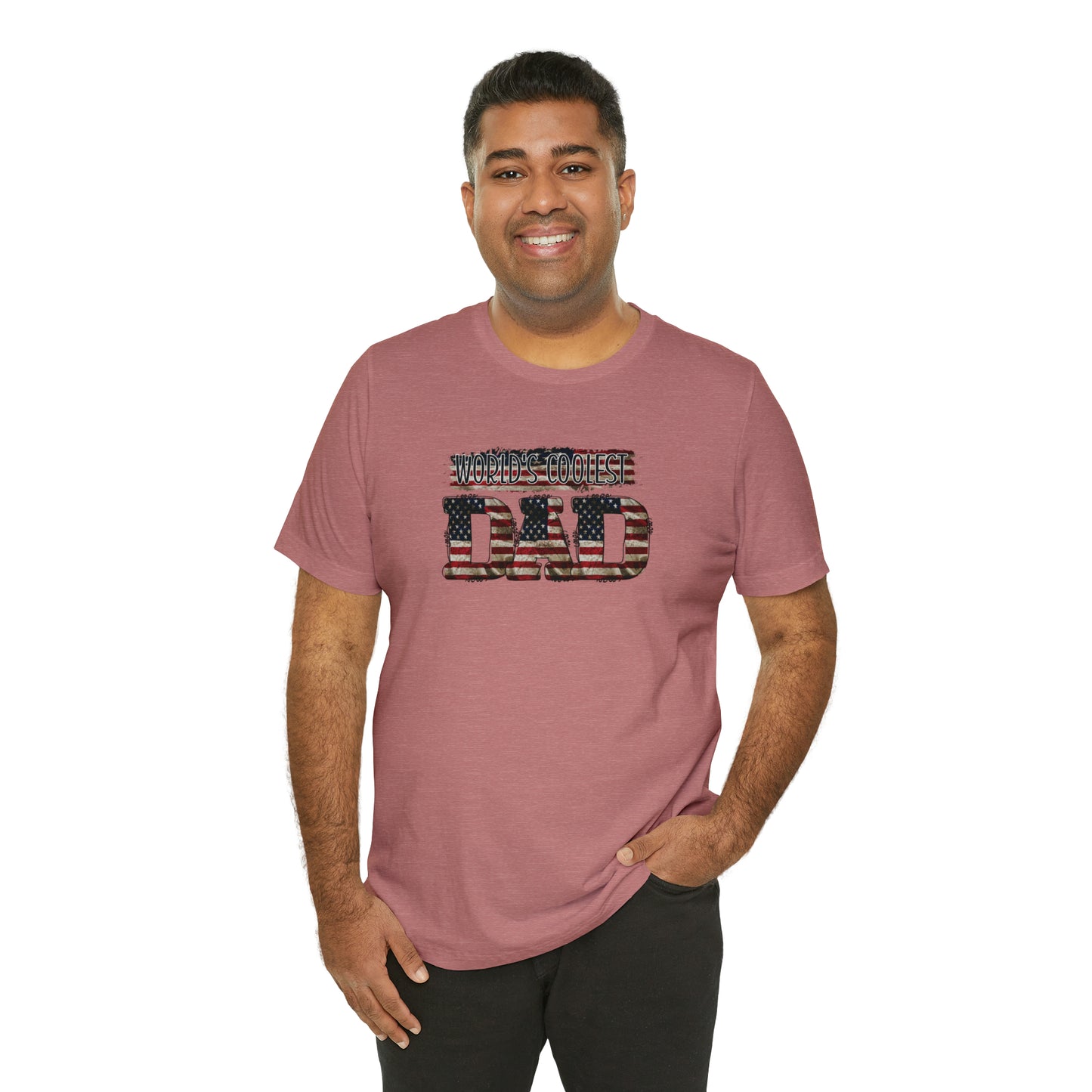 Worlds Coolest Dad Print Jersey Short Sleeve Tee