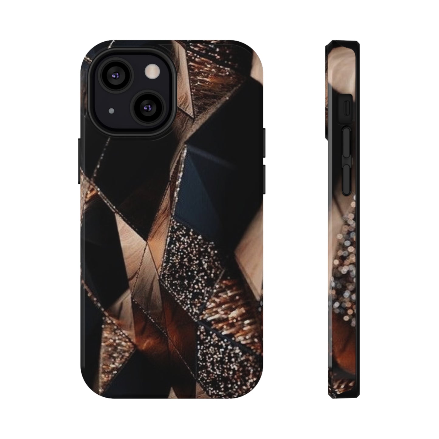 Black/Gold Print Impact-Resistant Cases