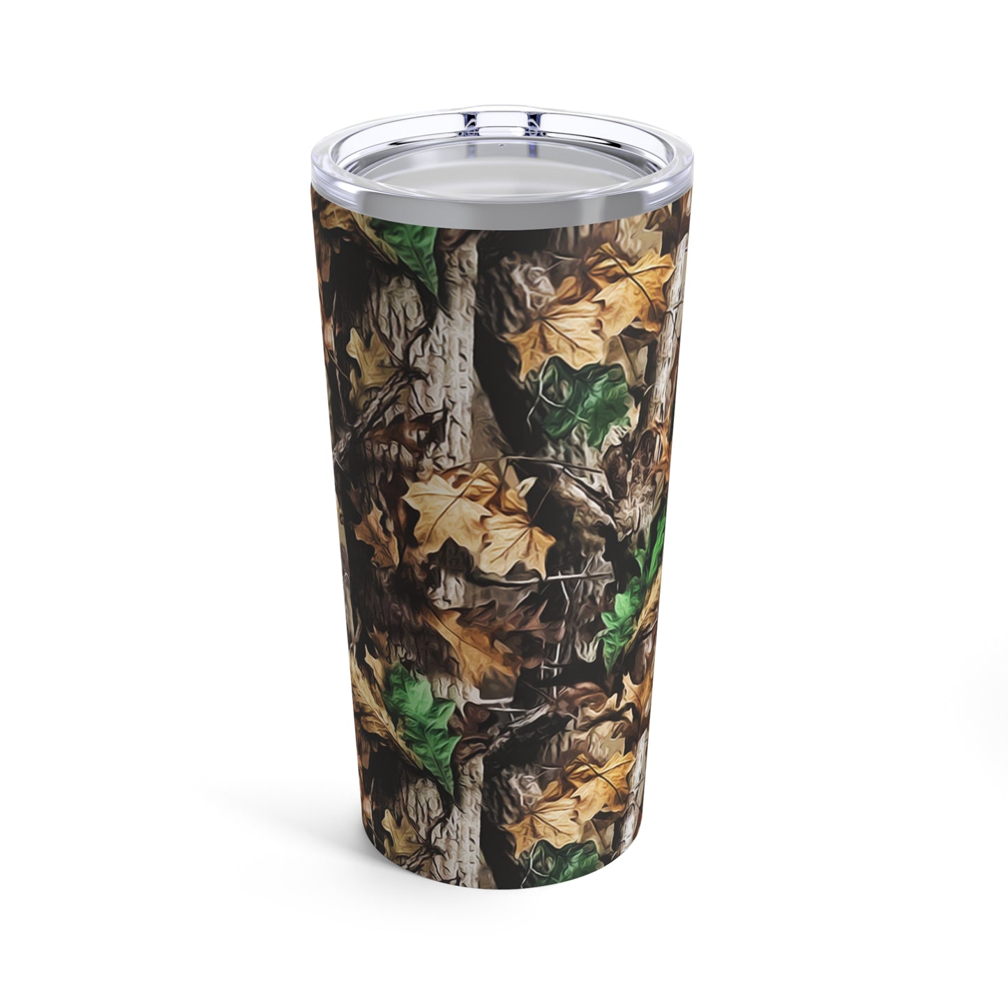 Camouflage Full Wrap Skinny Steel Tumbler with Straw, 20oz