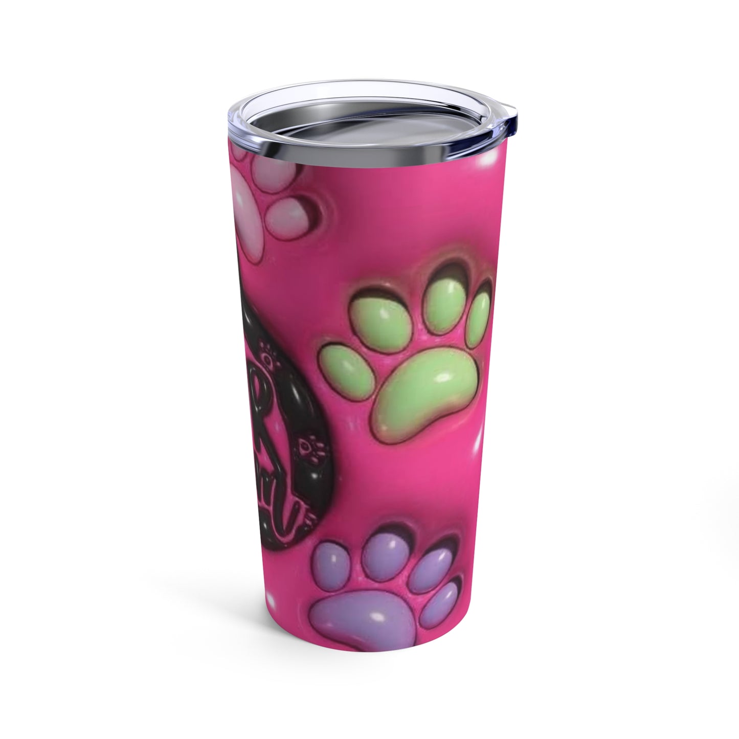 Fur Mom, Multi Colored Sunflower Print, Skinny Steel Tumbler with Straw, 20oz