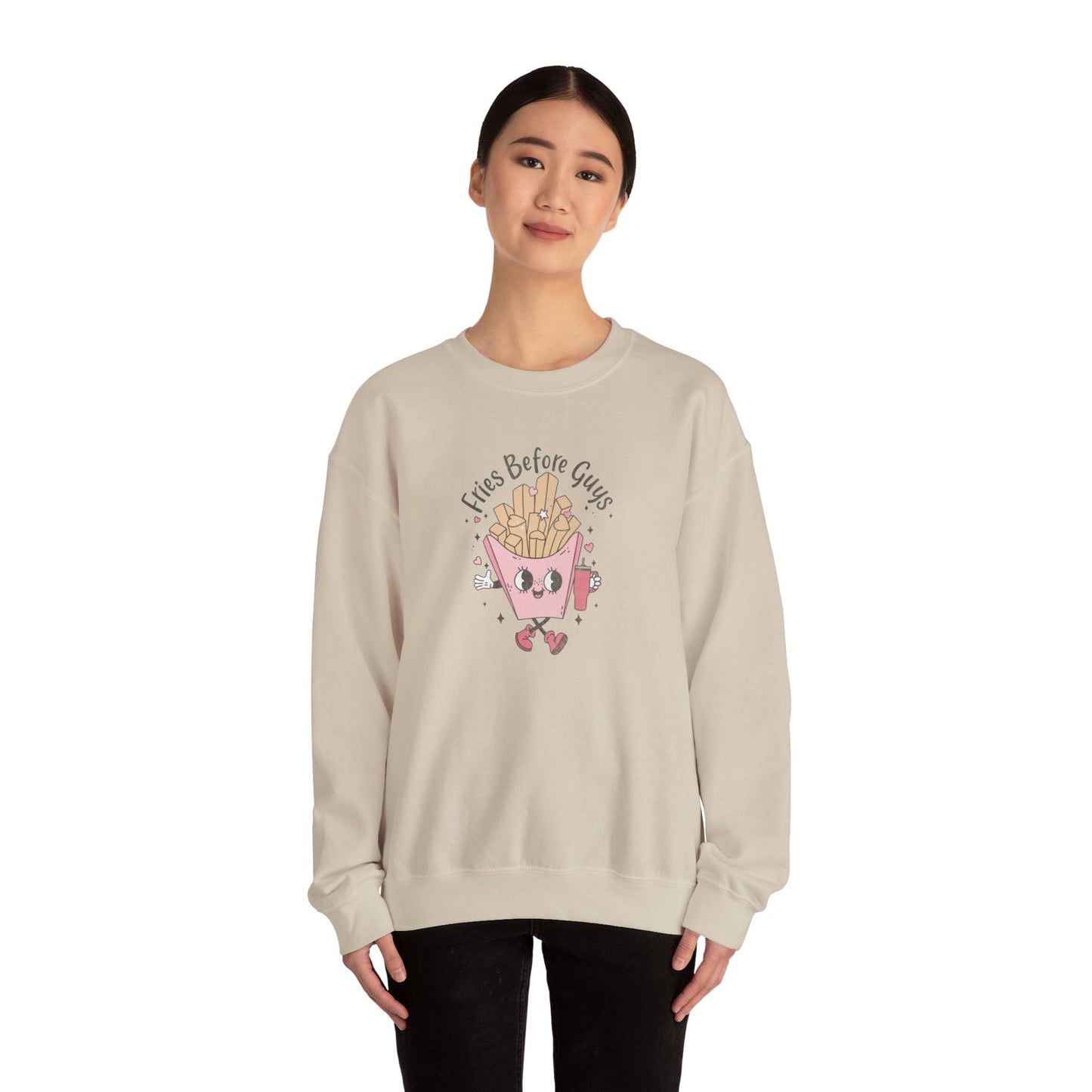 Fries Before Guys, Unisex Heavy Blend™ Crewneck Sweatshirt