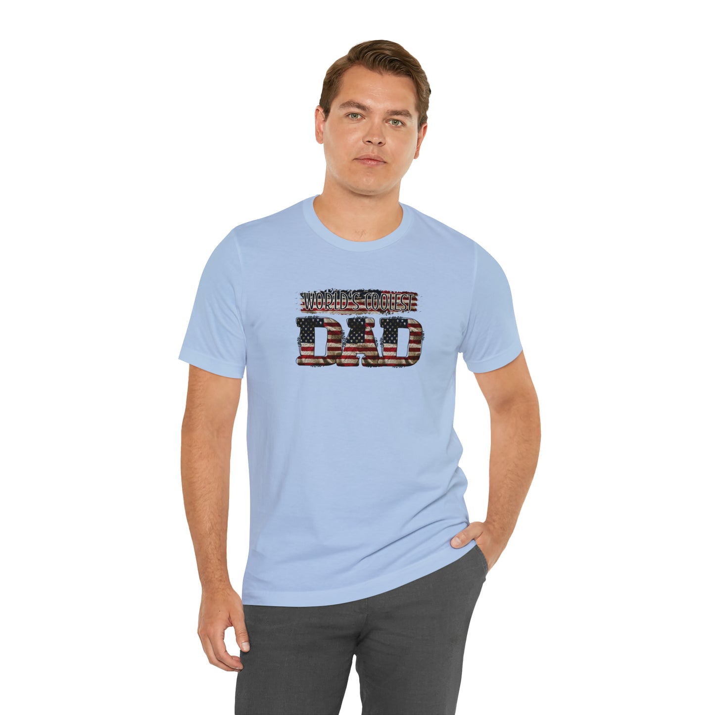 Worlds Coolest Dad Print Jersey Short Sleeve Tee