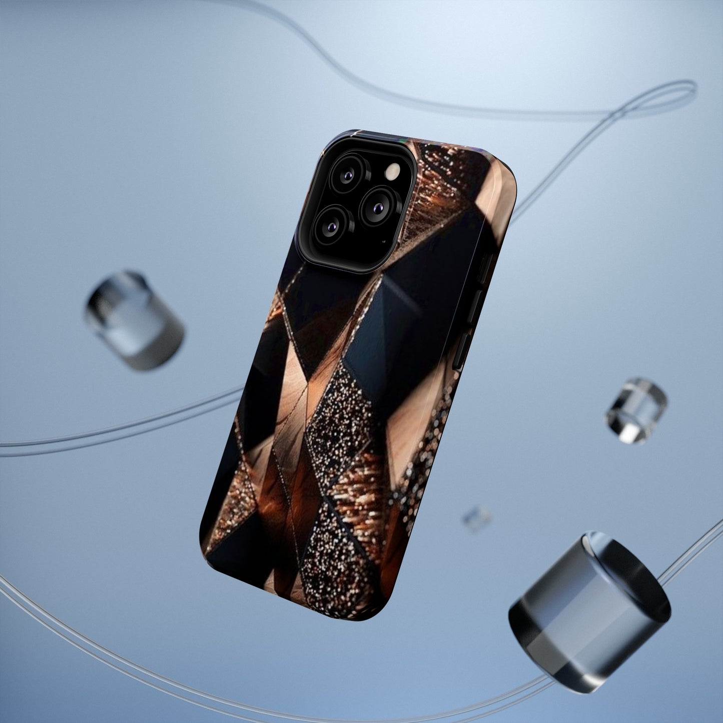 Black/Gold Print Impact-Resistant Cases