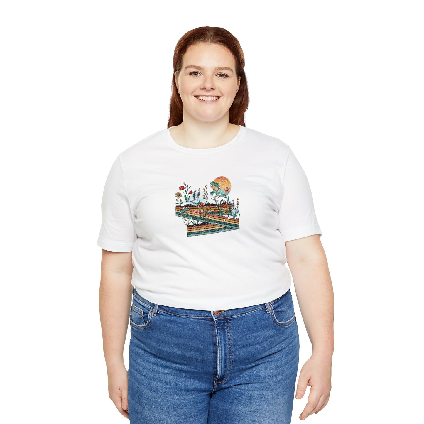 Retro Highway Print Jersey Short Sleeve Tee
