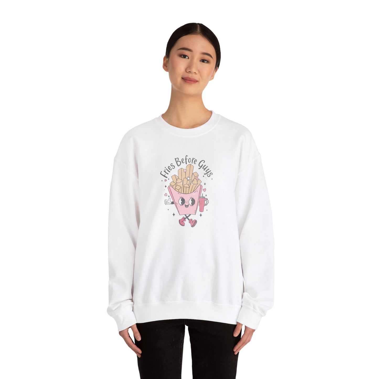 Fries Before Guys, Unisex Heavy Blend™ Crewneck Sweatshirt