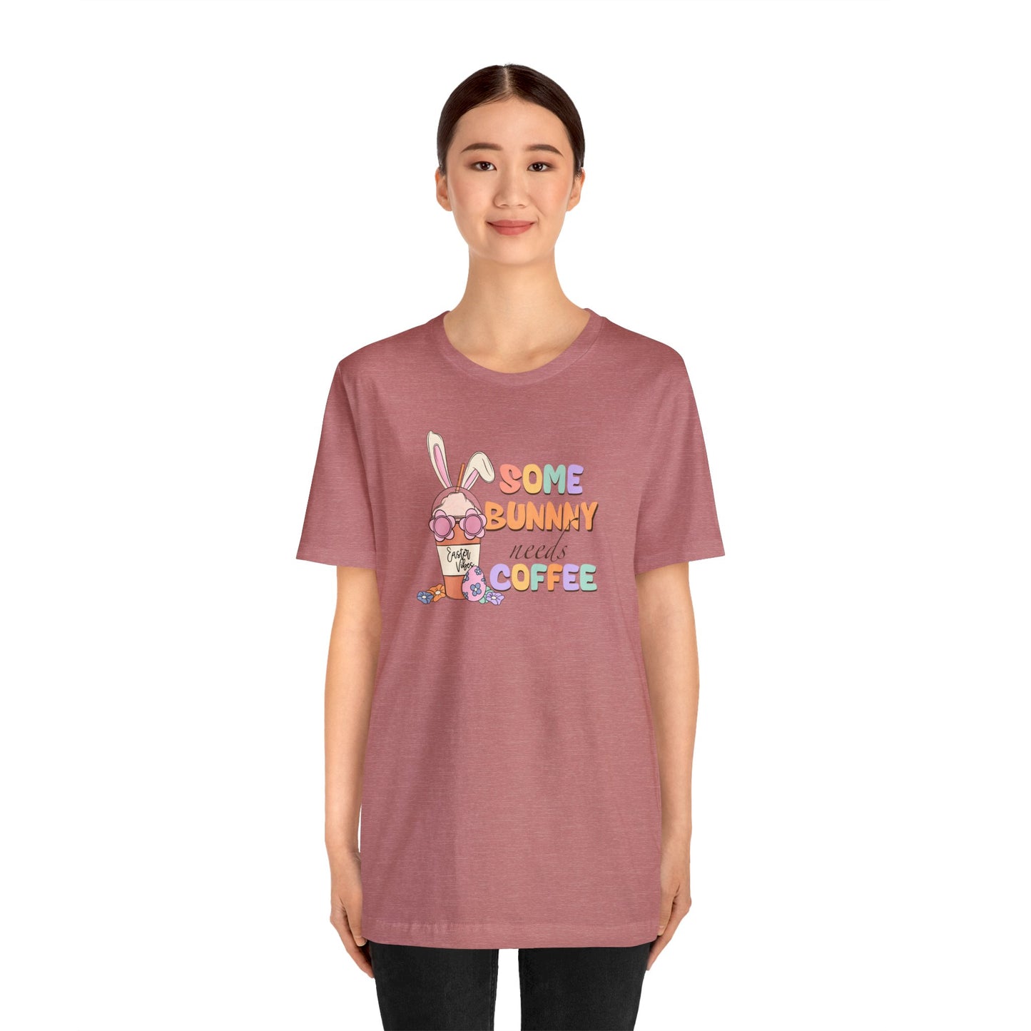 Some Bunny Needs Coffee Print Jersey Short Sleeve Tee