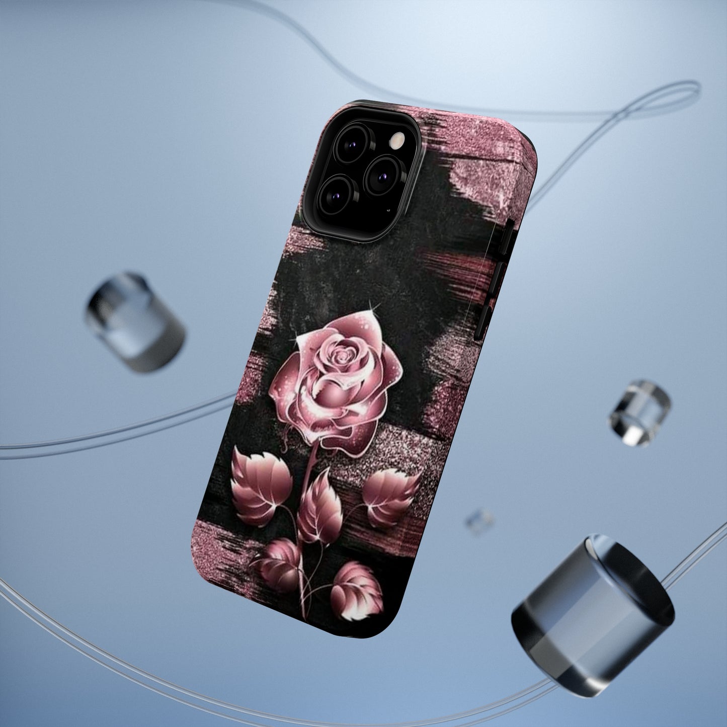 Pink Rose Print Impact-Resistant Cases
