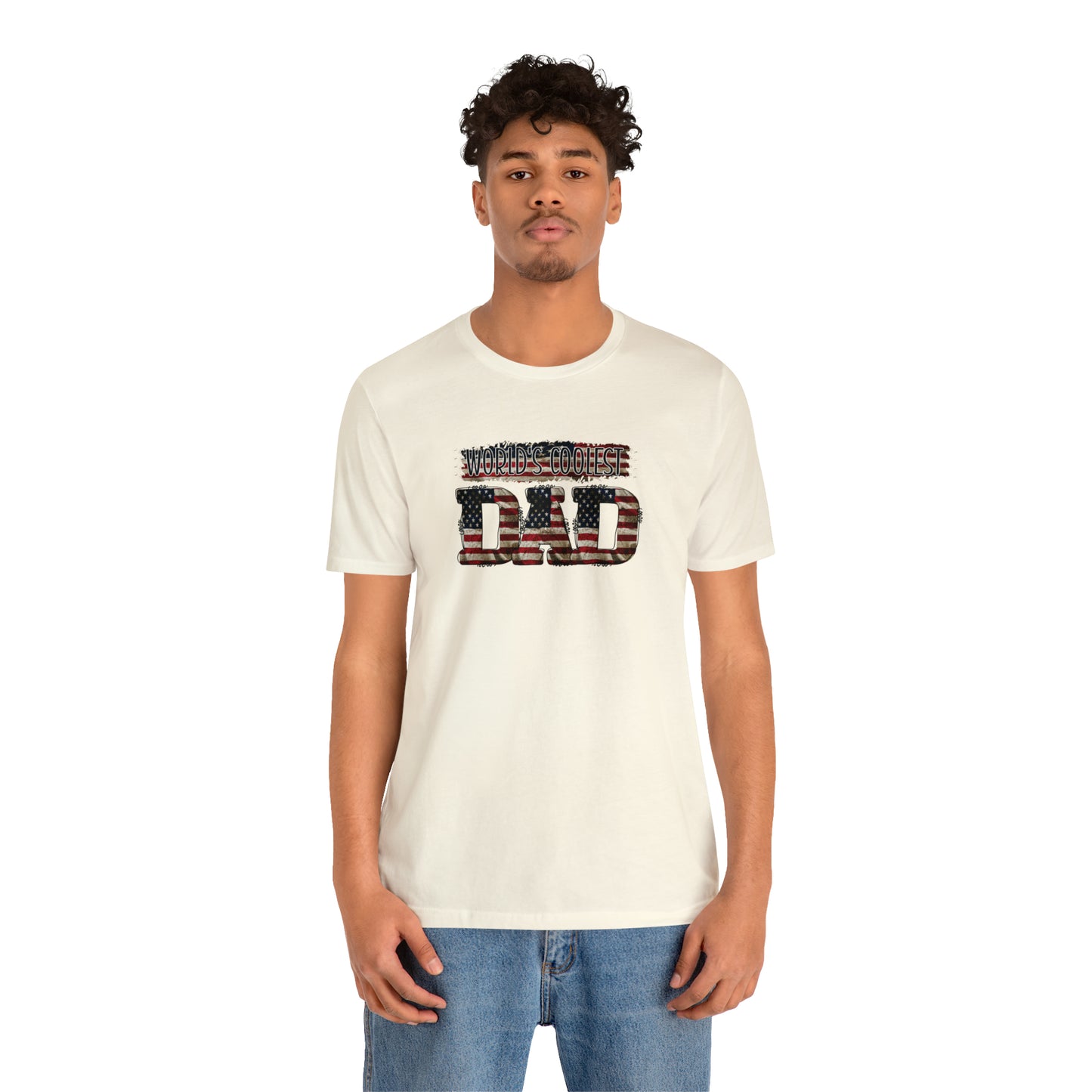 Worlds Coolest Dad Print Jersey Short Sleeve Tee