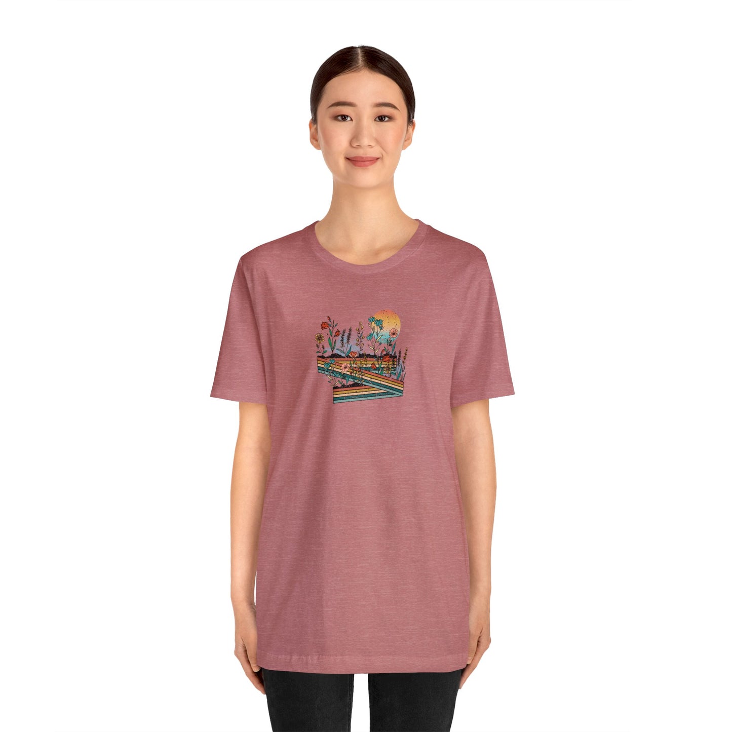 Retro Highway Print Jersey Short Sleeve Tee