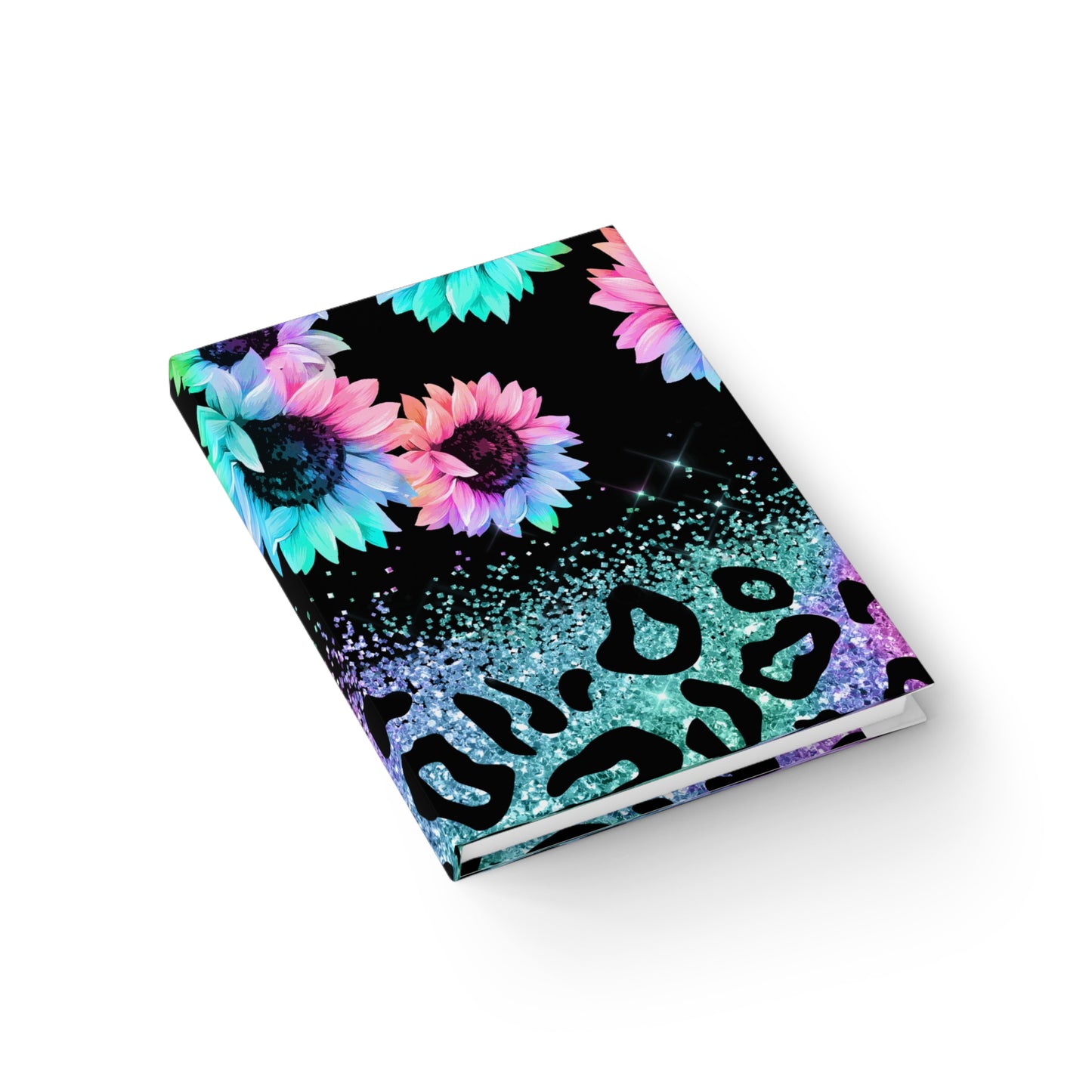 Leopard Sunflower Print Hardcover Journal - Ruled Line