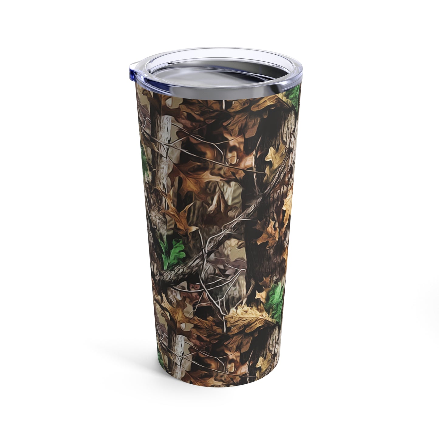 Camouflage Full Wrap Skinny Steel Tumbler with Straw, 20oz