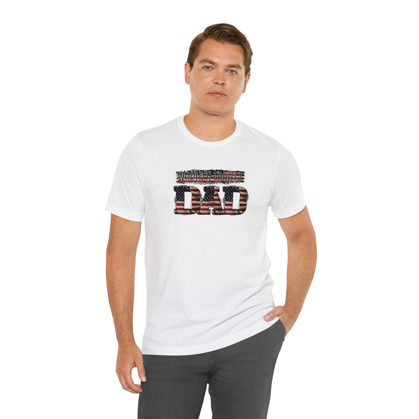 Worlds Coolest Dad Print Jersey Short Sleeve Tee