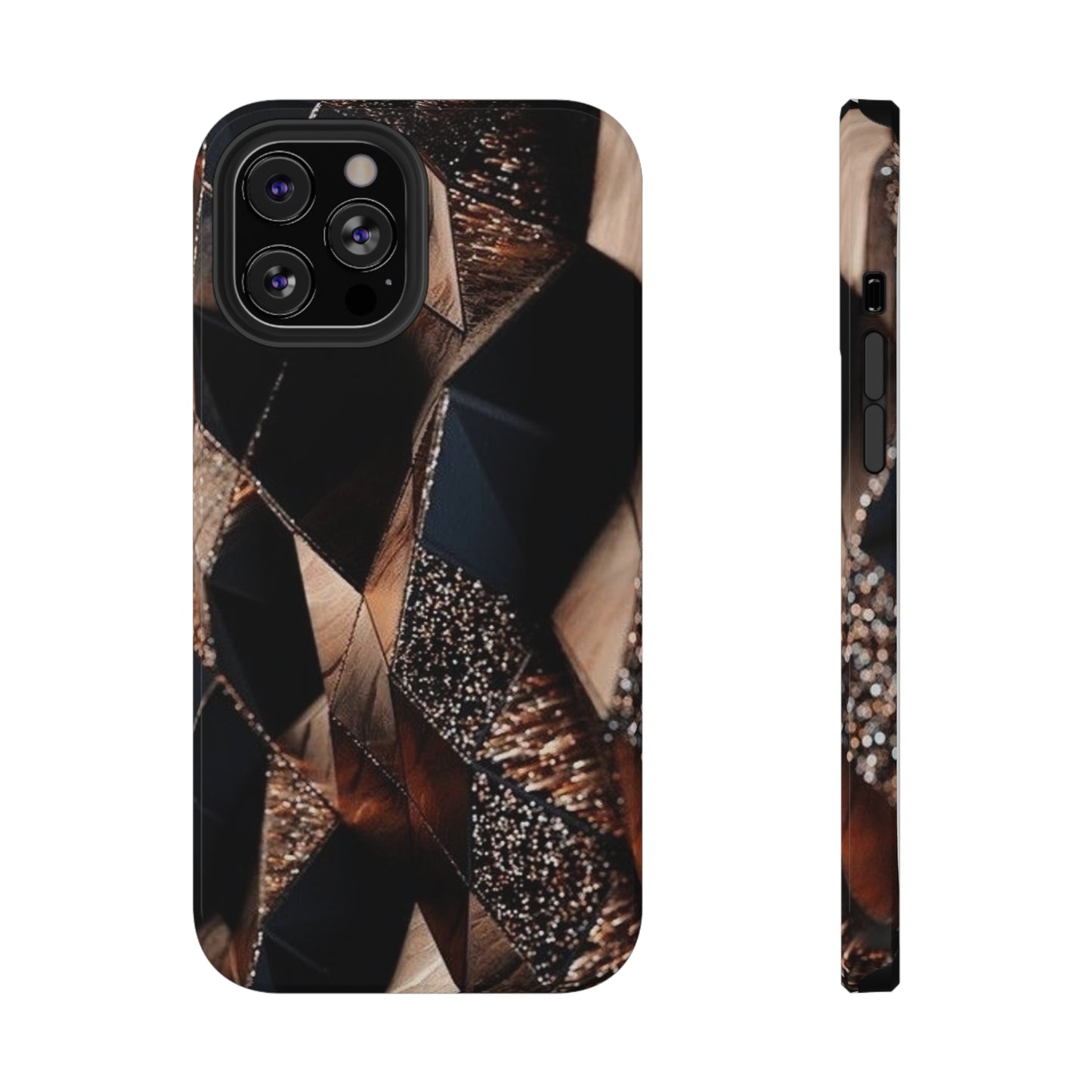 Black/Gold Print Impact-Resistant Cases