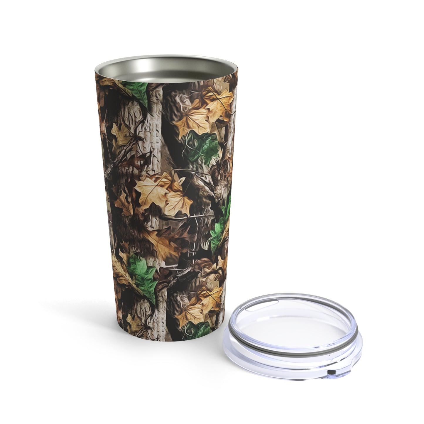 Camouflage Full Wrap Skinny Steel Tumbler with Straw, 20oz