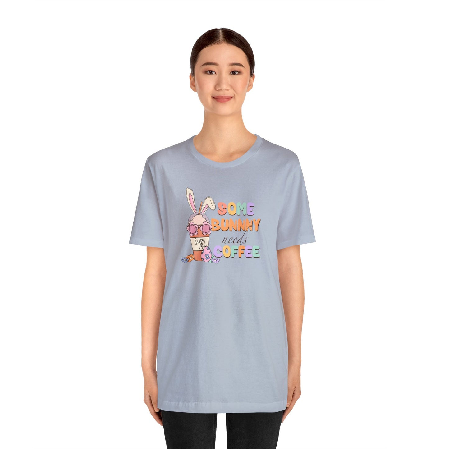 Some Bunny Needs Coffee Print Jersey Short Sleeve Tee