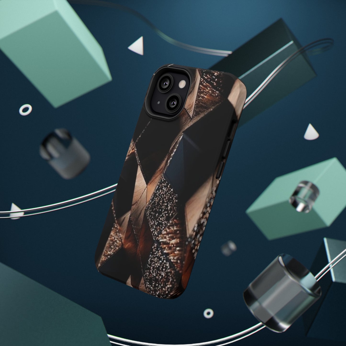 Black/Gold Print Impact-Resistant Cases
