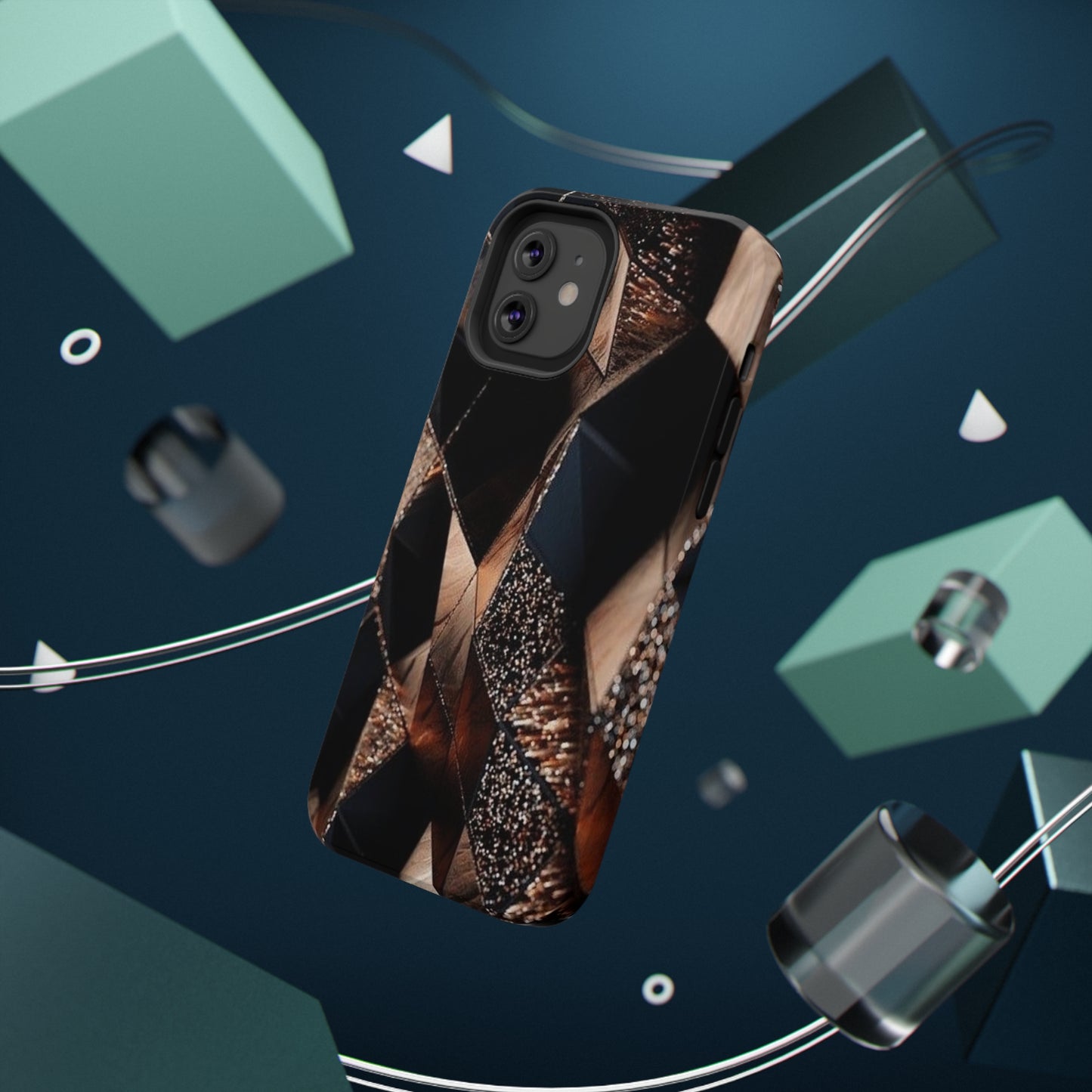 Black/Gold Print Impact-Resistant Cases