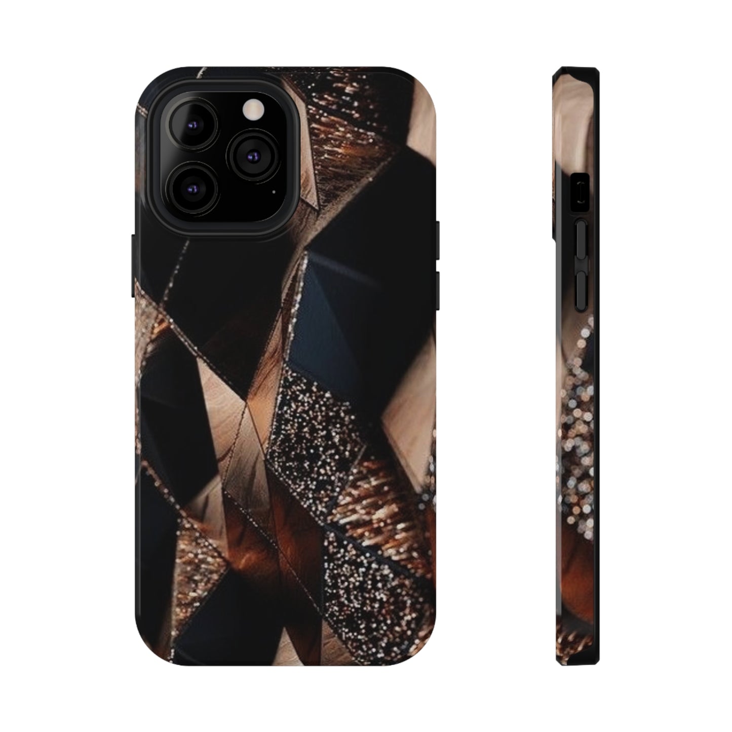 Black/Gold Print Impact-Resistant Cases