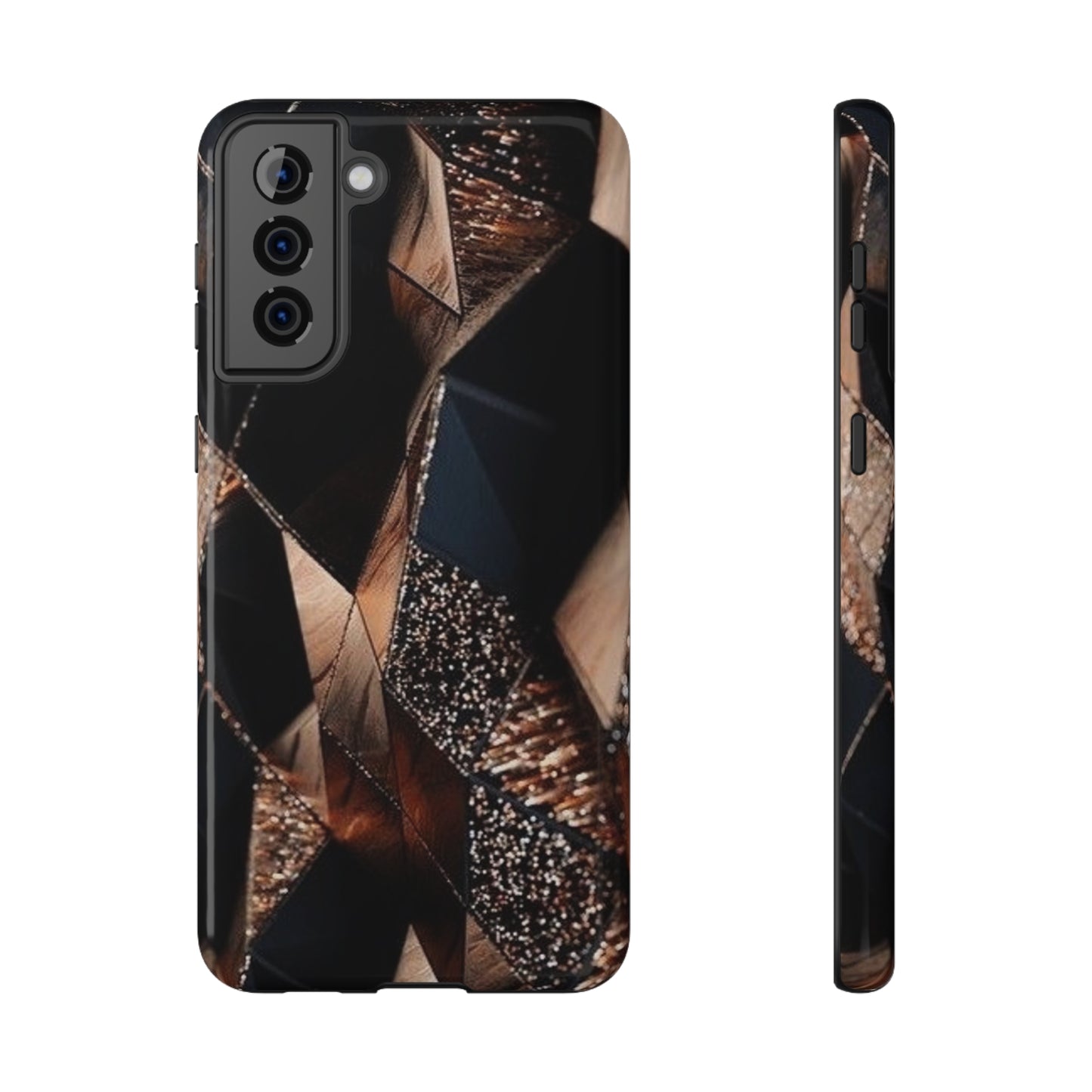 Black/Gold Print Impact-Resistant Cases