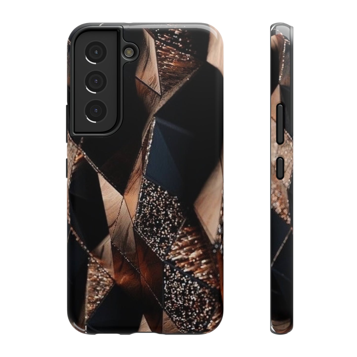 Black/Gold Print Impact-Resistant Cases