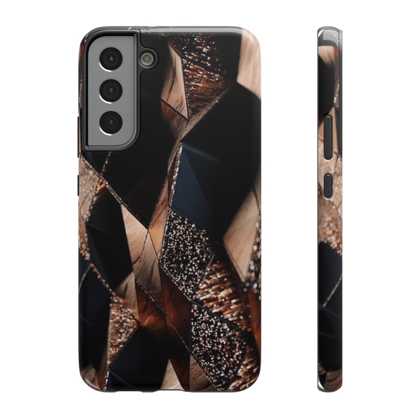 Black/Gold Print Impact-Resistant Cases