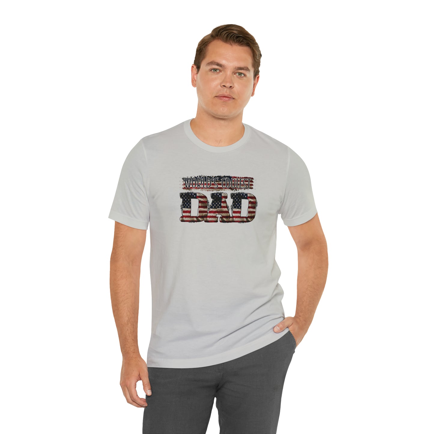 Worlds Coolest Dad Print Jersey Short Sleeve Tee