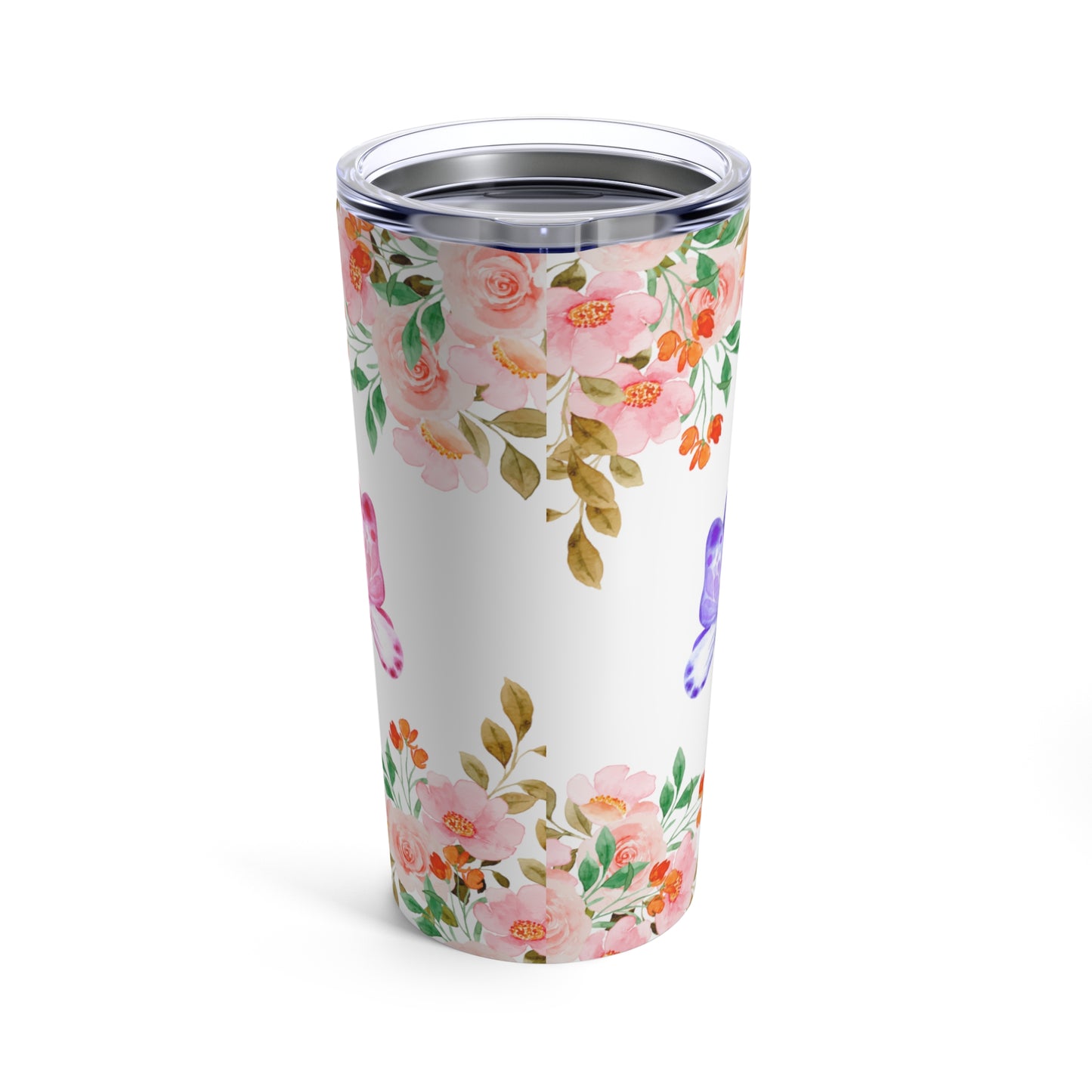 Simply Moo-Velous Print, Multi Colored Sunflower Print, Skinny Steel Tumbler with Straw, 20oz