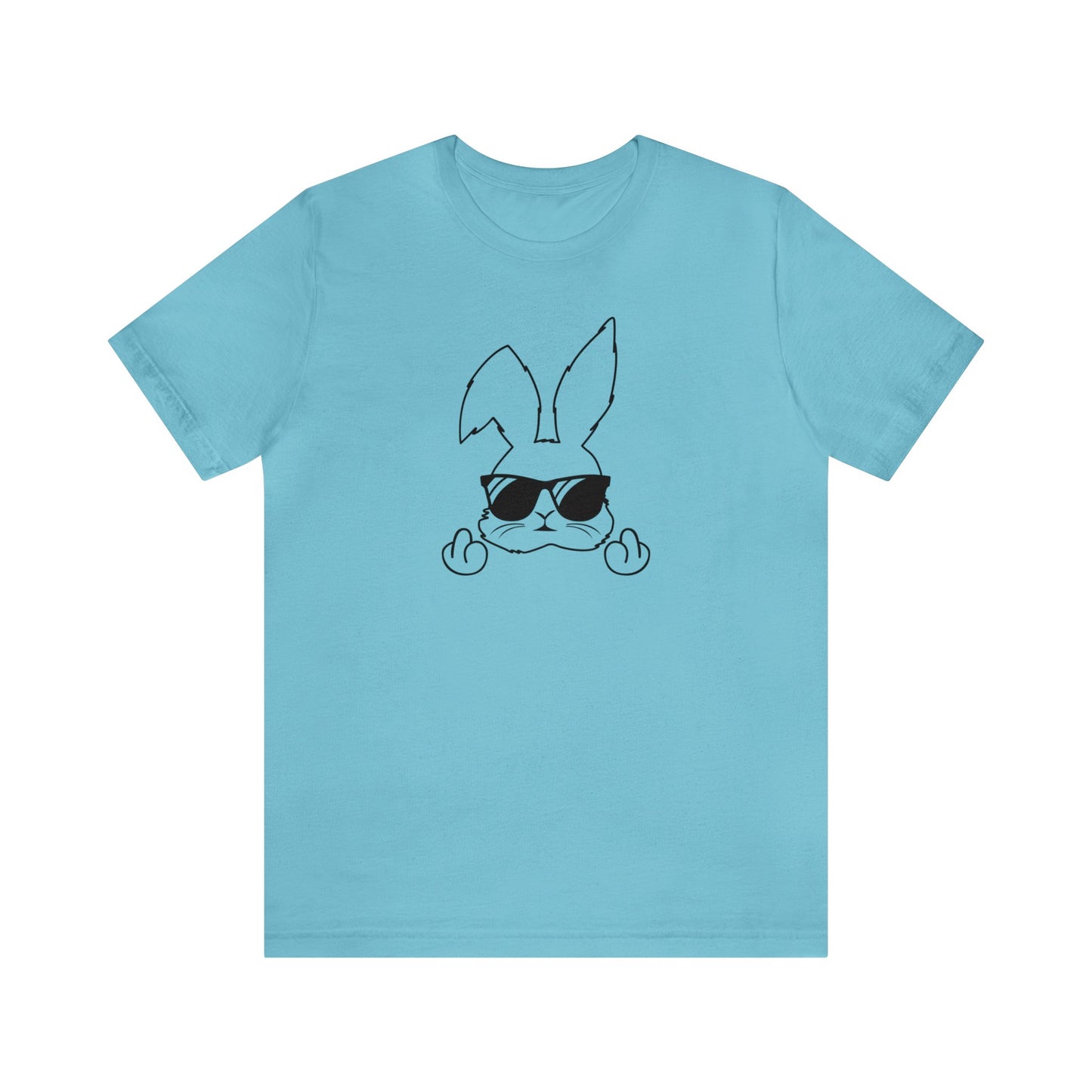 Flipping Bunny Print Jersey Short Sleeve Tee