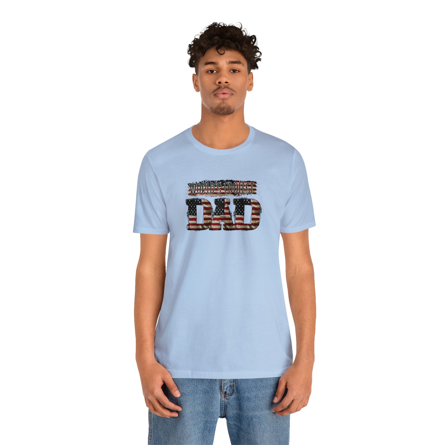 Worlds Coolest Dad Print Jersey Short Sleeve Tee