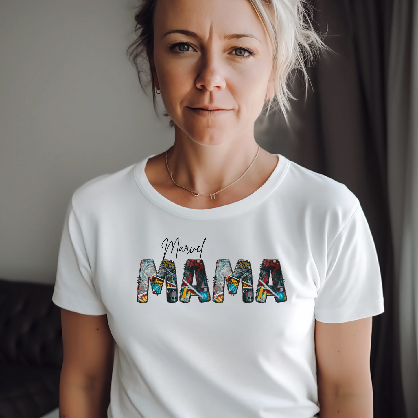 Marvel Mama Print Jersey Short Sleeve Tee
