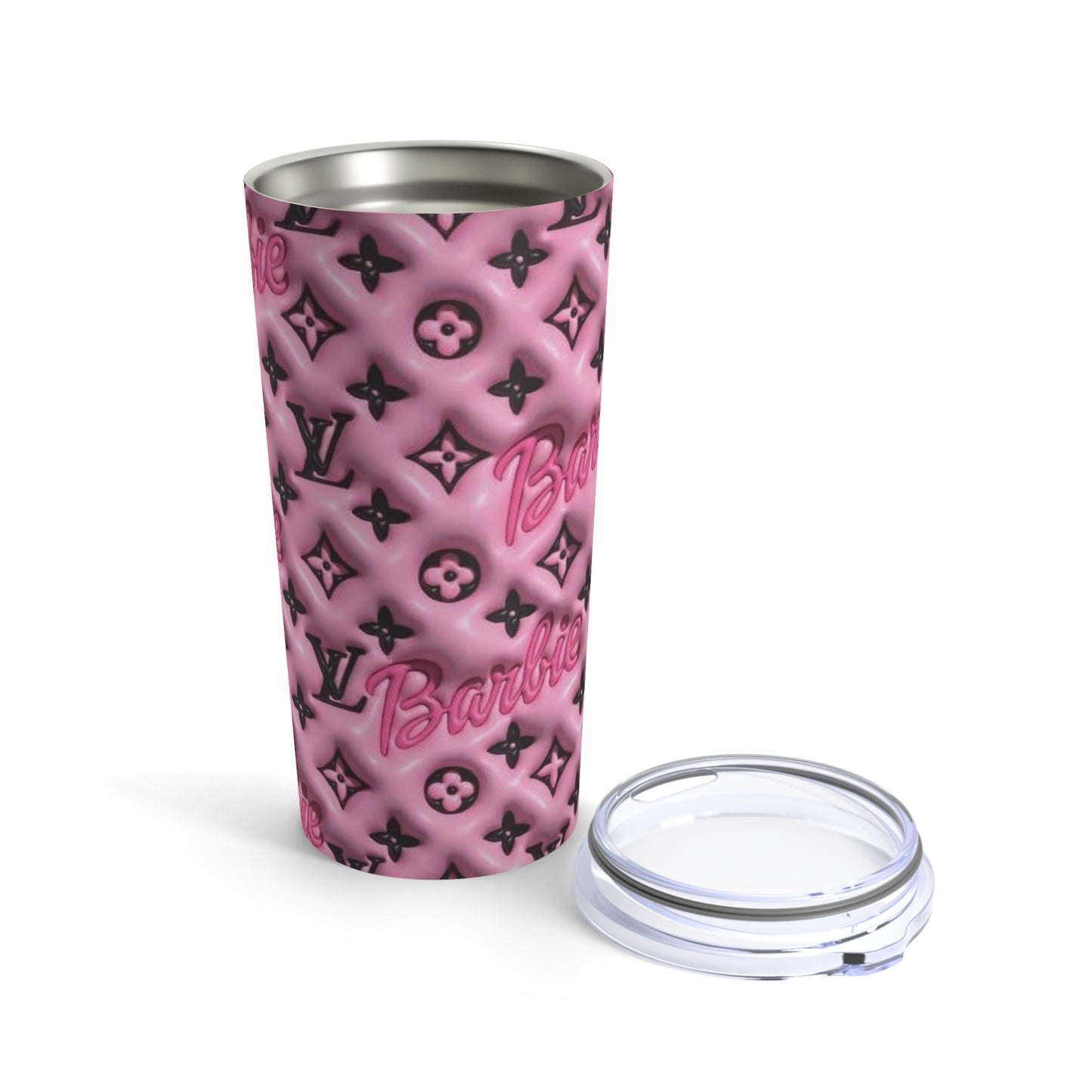 Pink Barbie Print, Skinny Steel Tumbler with Straw, 20oz