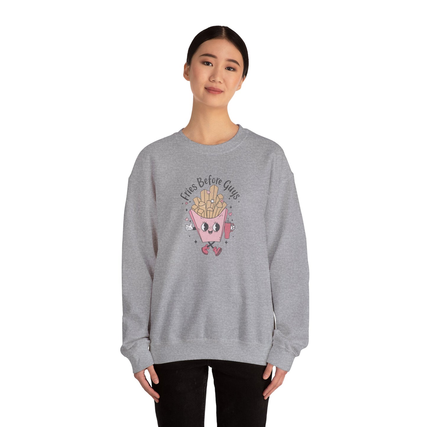 Fries Before Guys, Unisex Heavy Blend™ Crewneck Sweatshirt