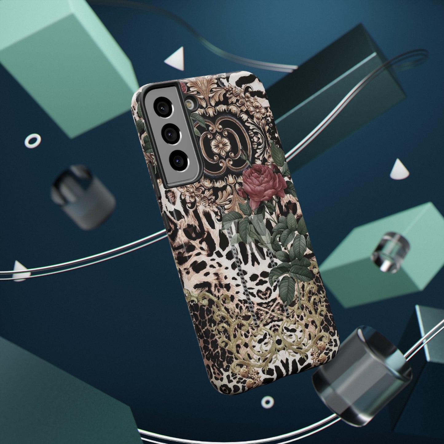 Rose Leopard Print Impact-Resistant Cases