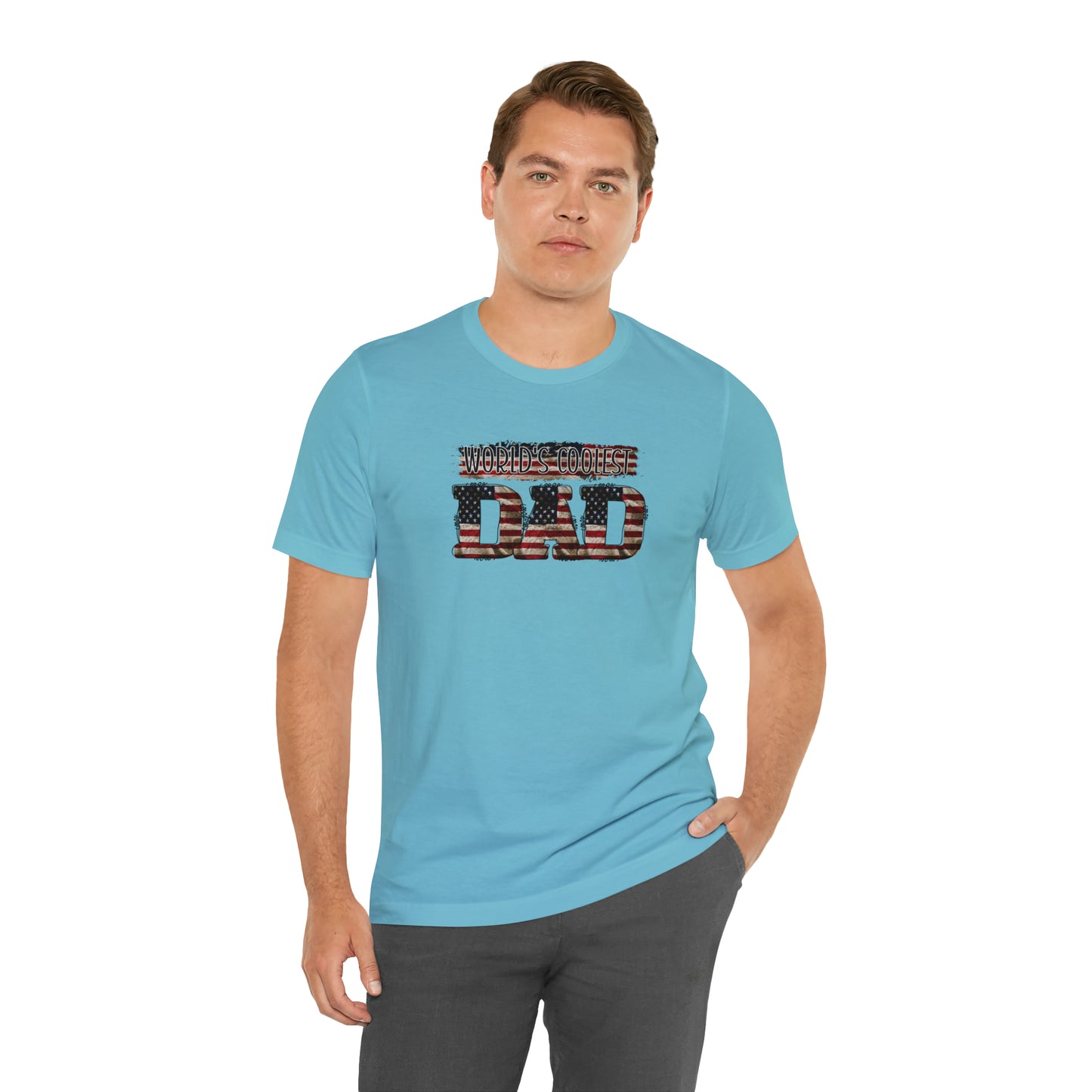Worlds Coolest Dad Print Jersey Short Sleeve Tee