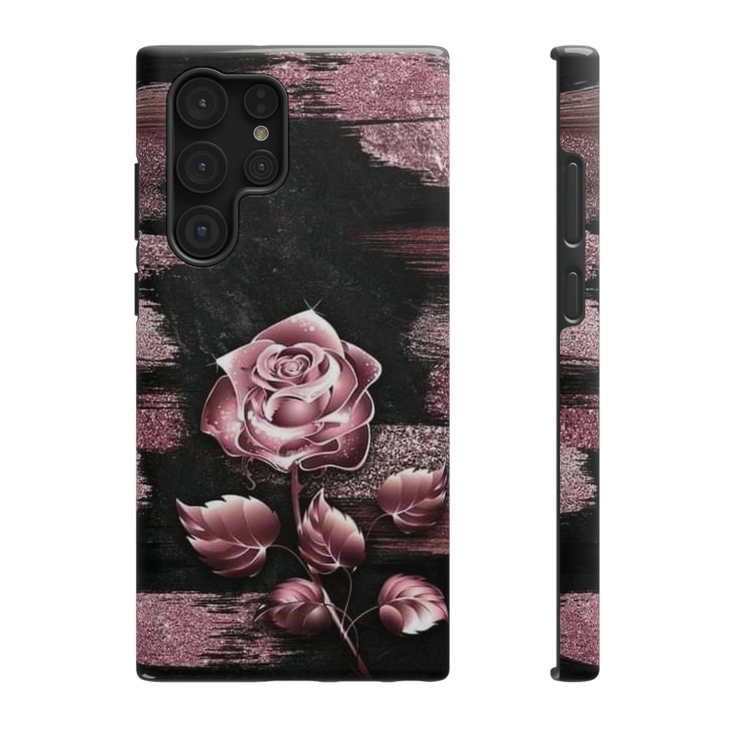 Pink Rose Print Impact-Resistant Cases