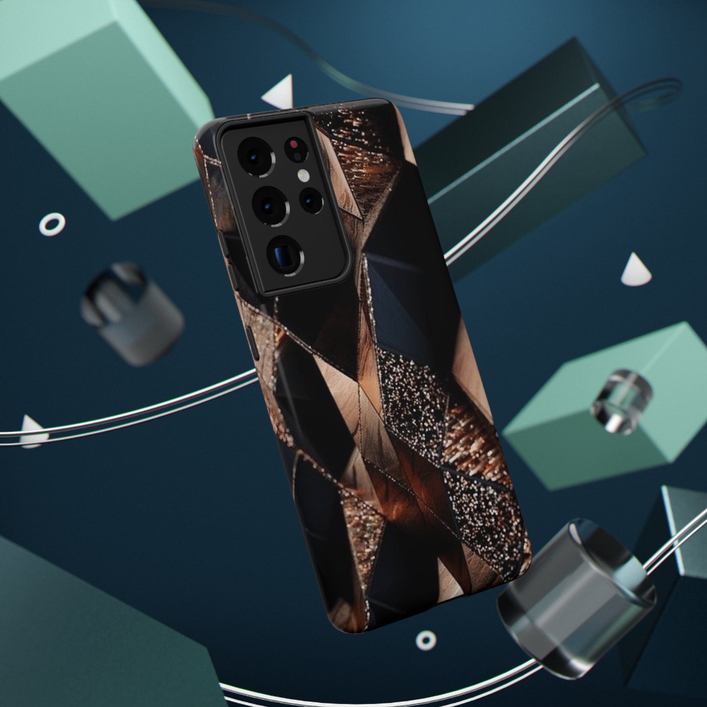 Black/Gold Print Impact-Resistant Cases