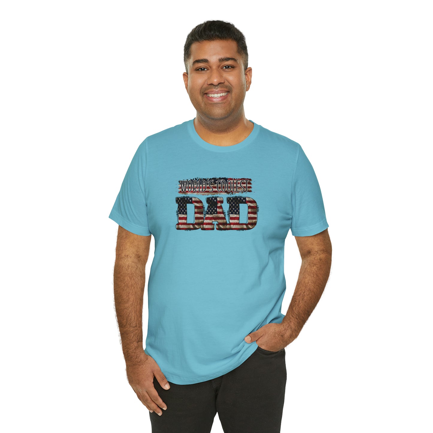 Worlds Coolest Dad Print Jersey Short Sleeve Tee