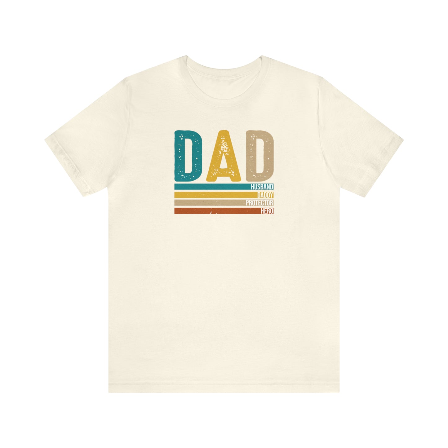 Dad, Husband, Daddy, Protector, Hero Print Jersey Short Sleeve Tee
