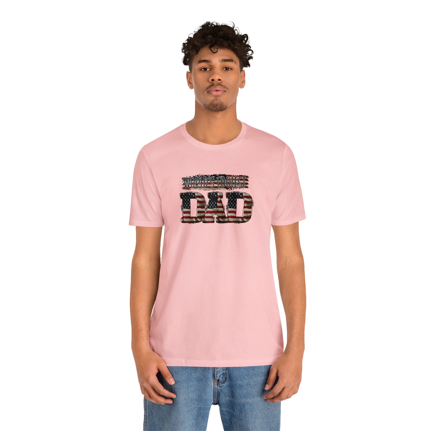 Worlds Coolest Dad Print Jersey Short Sleeve Tee