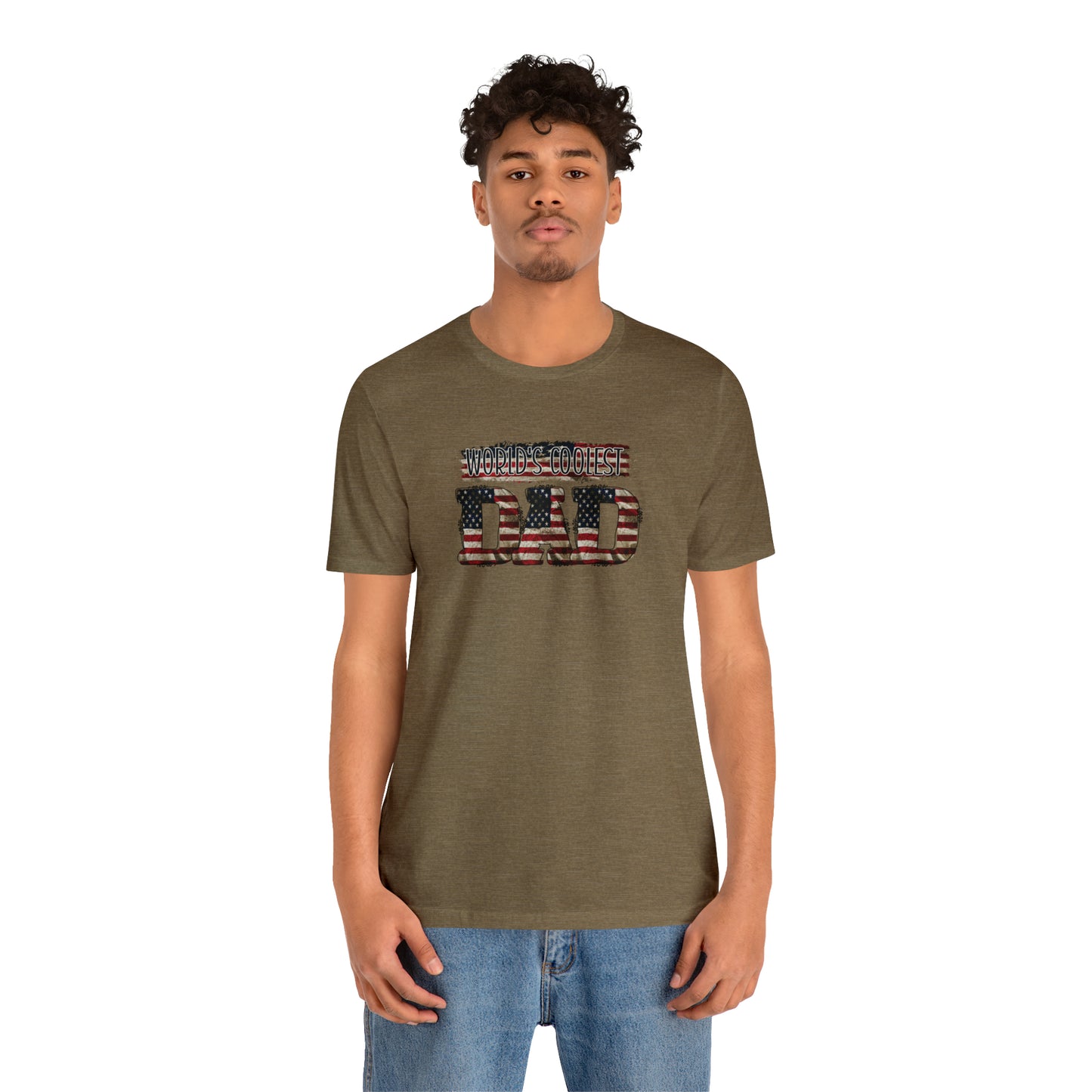 Worlds Coolest Dad Print Jersey Short Sleeve Tee